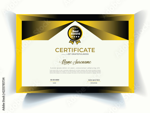 Professional Certificate Template Design with Elegant Border and Modern Layout