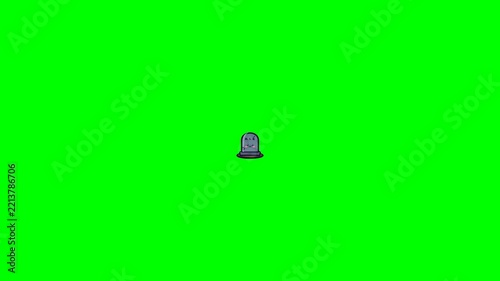 Small purple tombstone on a green screen background.