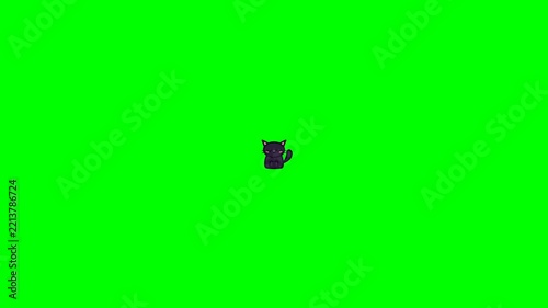 Small robot with antenna on green screen background.