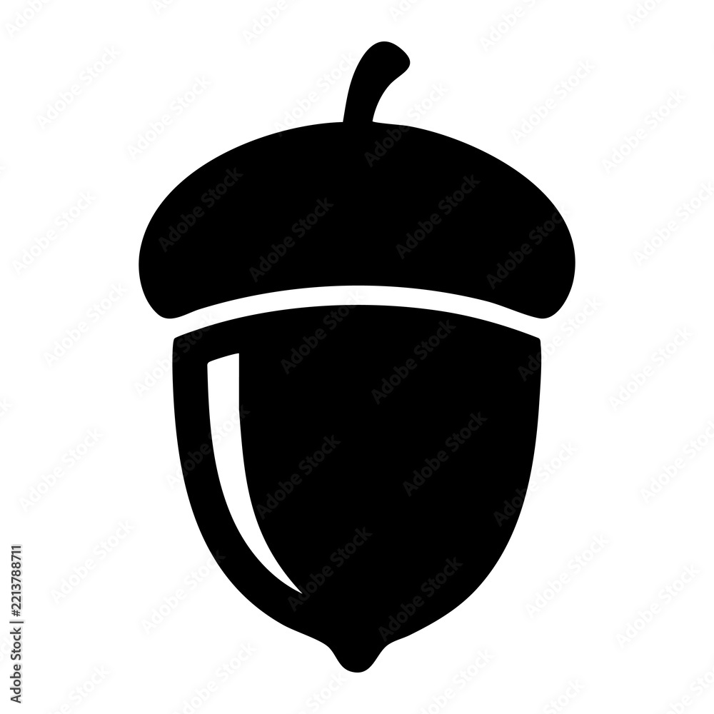 Fototapeta premium silhouette vector icon of acorn