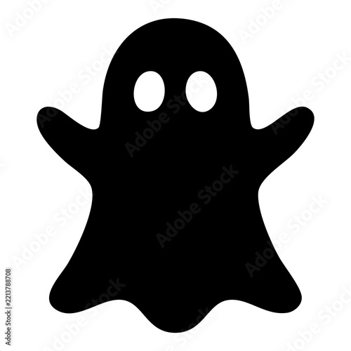 halloween ghost vector icon silhouette