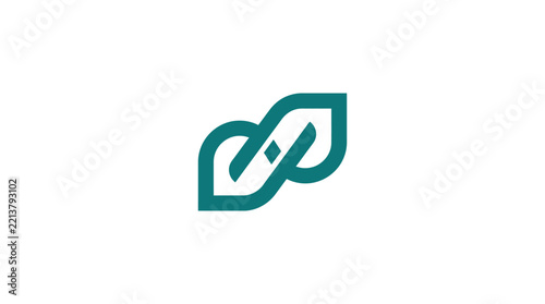 Leaf and infinity symbol vector illustration on a white background