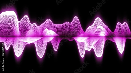 Pink Electronic Music Equalizer Waveform Pulsing on Black Background