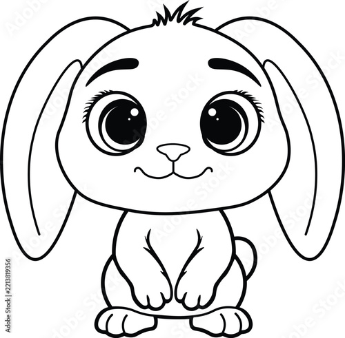 Cute Bunny Coloring Page