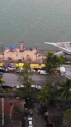 Vertical aerial drone view over open ocean water