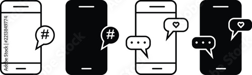 Smartphone Social Media Icons Set