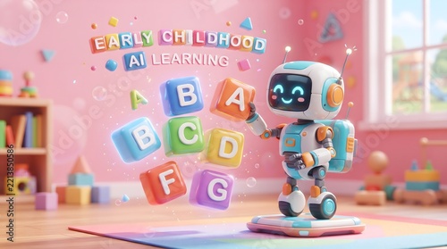 Bot organizing Floating ABC Blocks 
