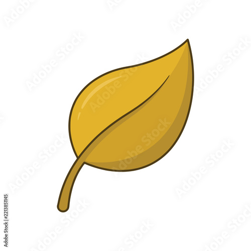 Golden Leaf Flat Vector Icon