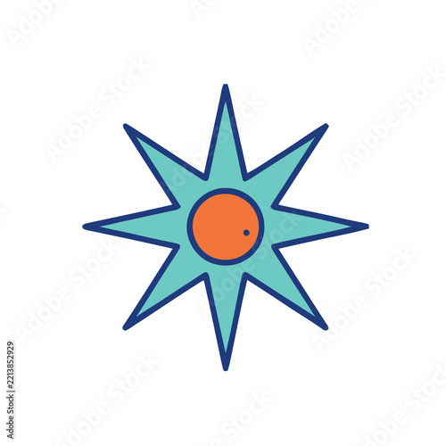 Star shape with orange circle and dot