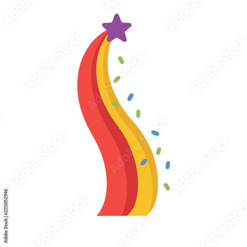 Star and Rainbow Streamer with Confetti