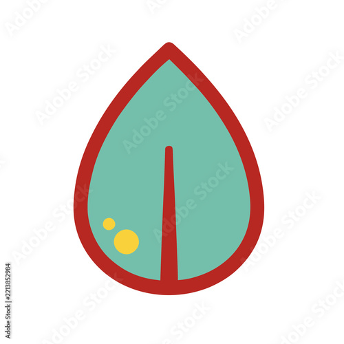 Stylized leaf shape with dots
