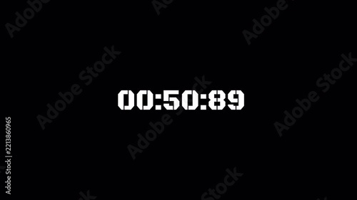 10 Minute Time Counter Animation, Ten Minute Count Up and Countdown Timer with Minutes, Seconds and Milliseconds, Running Time Display on Transparent Background, 4K Alpha Channel