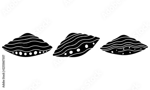 Limpet shell vector bundle, Sea snail limpet shells vector set for marine biology and ocean education, Vintage hand drawn limpet shell bundle vector illustration for coastal decor