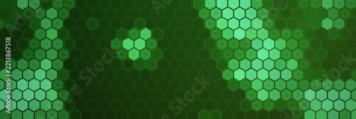 Green Hexagonal Honeycomb Pattern Background