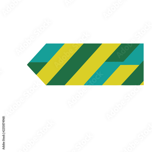 Arrow shape with diagonal stripes