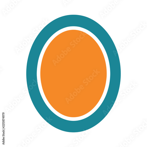 Concentric circles with orange and teal rings