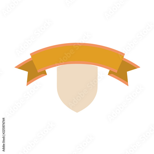 Ribbon banner and shield emblem