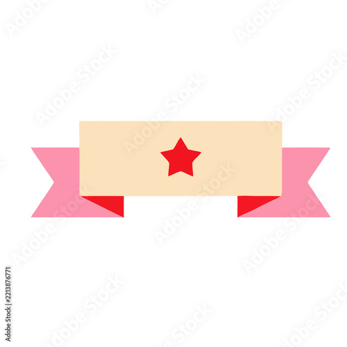 Ribbon banner with red star