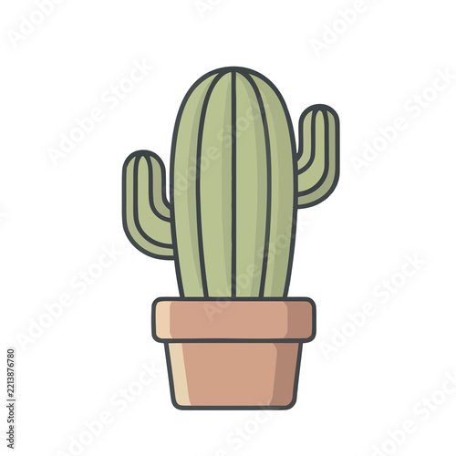 Stylized potted cactus