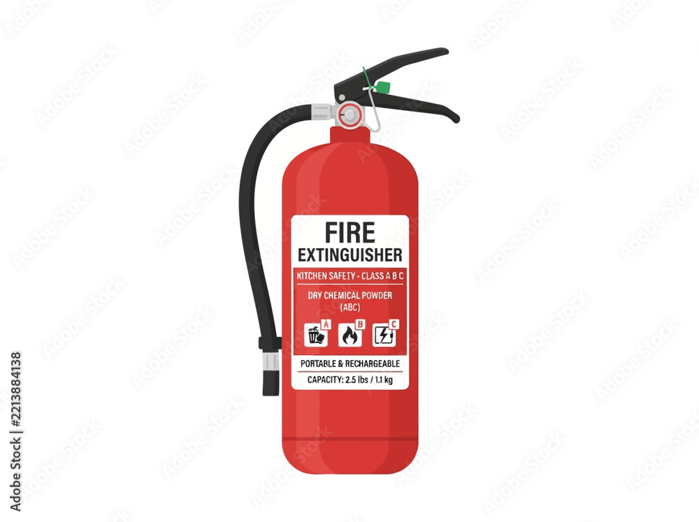 Obraz premium Fire Extinguisher with Hose and Label