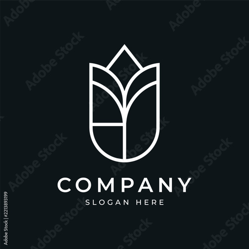 Minimalist Tulip Flower Logo Design
