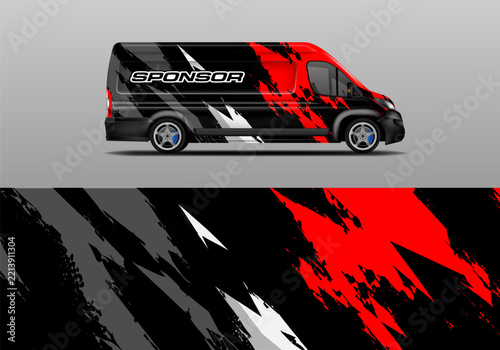 Van wrap design abstract background vector