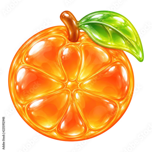 Glossy Orange Fruit Slice Illustration