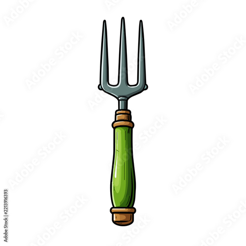 Hand fork garden tool vector illustration