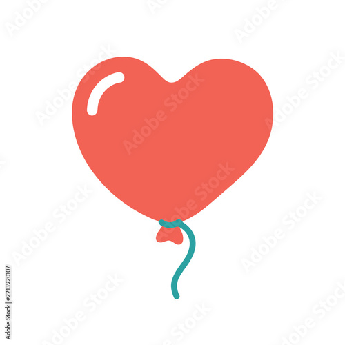Red heart-shaped balloon with teal string