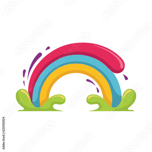 Stylized rainbow with splashes