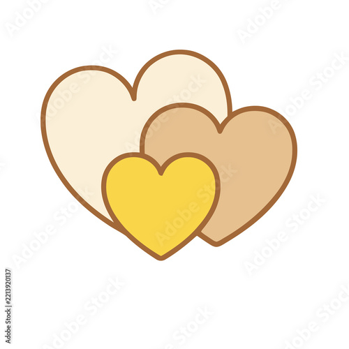 Three hearts illustration