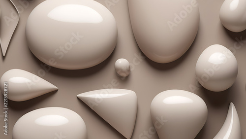 Taupe Ceramic Shapes In Quiet Neutral Harmony