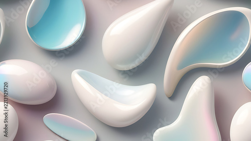 Opal Ceramic Shapes With Soft Pearly Radiance