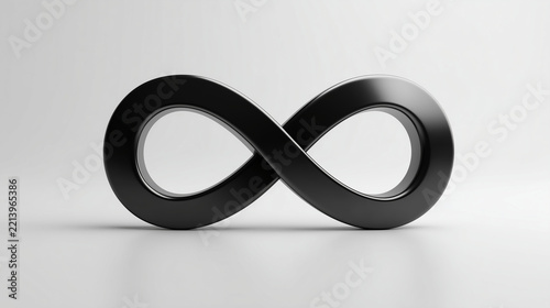 A black infinity symbol on a transparent background with a white gradient