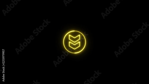 Neon direction arrow animation. colorful arrow icon concept.