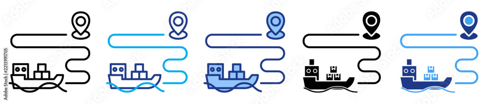 Obraz premium Shipping icon set in multiple style