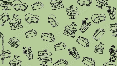 seamless pattern of food for camping video animation pattern