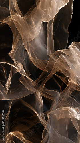 Vertical Bronze Smoke Drapes Tangling