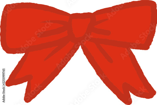 Red Ribbon Bow for Gift Decoration Flat Vector Illustration