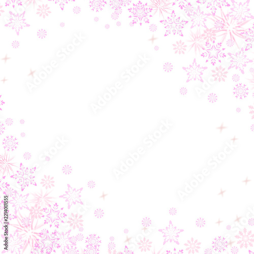 Winter holiday snowflakes decoration frame border for card design template.