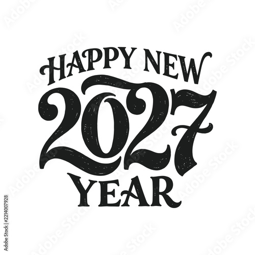 Happy New Year 2027 Typography Vector Lettering Design 10