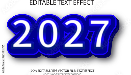 2027 3D number typography for modern business card design