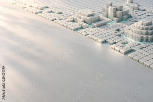 White modular blocks illustrating adaptive AGI reasoning