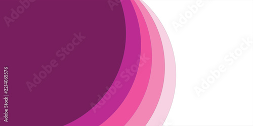 Abstract White Background with Layered Shades of Pink and Purple Concentric Circle Arcs Modern Design