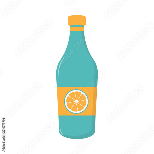 Ramadan Drink Bottle Element in a Flat Cartoon Design. Vector Illustration