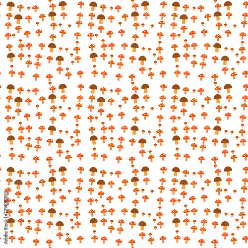 Stylized mushroom pattern isolated on transparent background