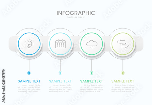 Infographic 4 options design elements for your business data. Vector Illustration.