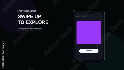Minimalist Mobile Device Interface Swipe Up Graphic Animation
