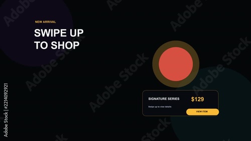 Swipe Up To Shop User Interface Button Animation For Mobile Ecommerce Marketing