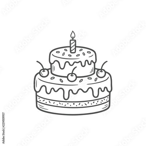 Birthday cake logo vector illustration
